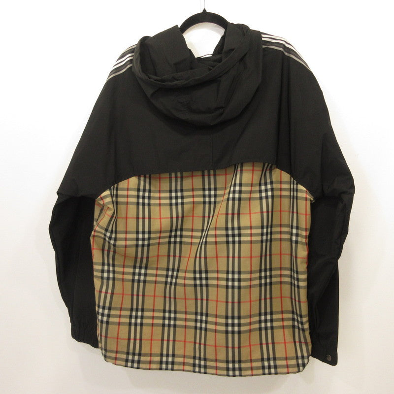 【中古】BURBERRY London England | バーバリーロンドンイングランド タフタフーデッドジップアップジャケット ナイロンジャケット 8024031 2020S/S ブラック サイズ:XL