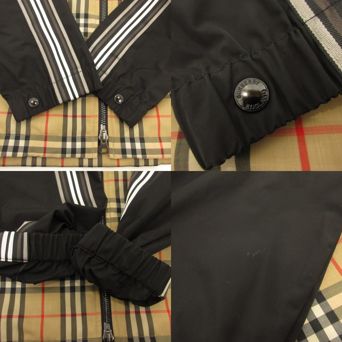 【中古】BURBERRY London England | バーバリーロンドンイングランド タフタフーデッドジップアップジャケット ナイロンジャケット 8024031 2020S/S ブラック サイズ:XL