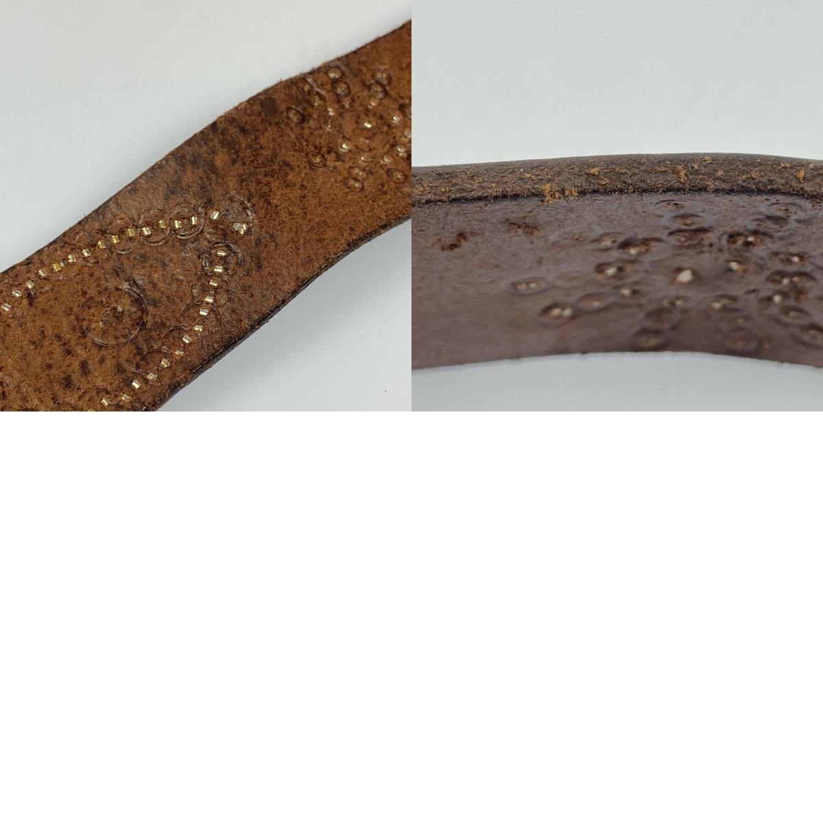【中古】HTC | エイチティーシー Leather Studs Belt Overlay Peanuts Snake ベルト サイズ:W:36 ブラック