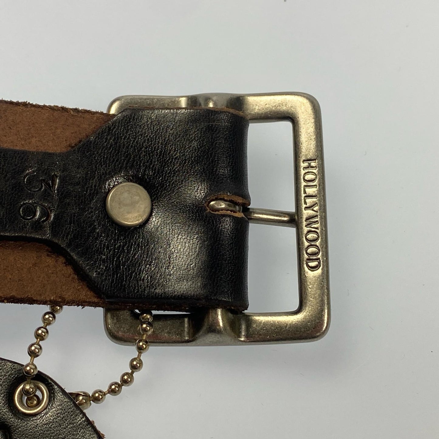 【中古】HTC | エイチティーシー Leather Studs Belt Overlay Peanuts Snake ベルト サイズ:W:36 ブラック
