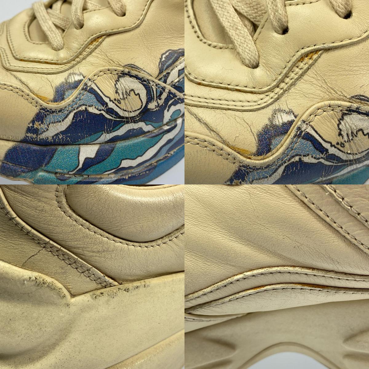 【中古】GUCCI | グッチ Rhyton Wave スニーカー 576052 サイズ:UK6 1/2 ベージュ