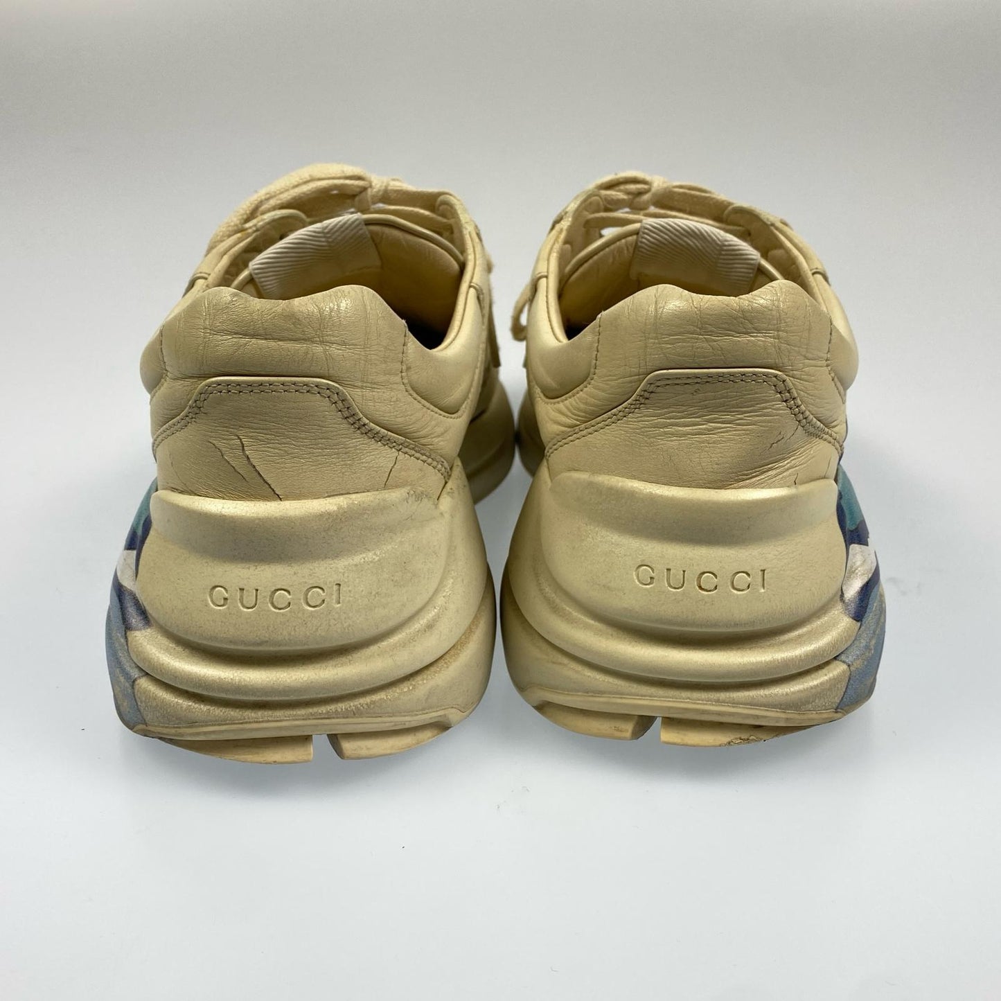 【中古】GUCCI | グッチ Rhyton Wave スニーカー 576052 サイズ:UK6 1/2 ベージュ