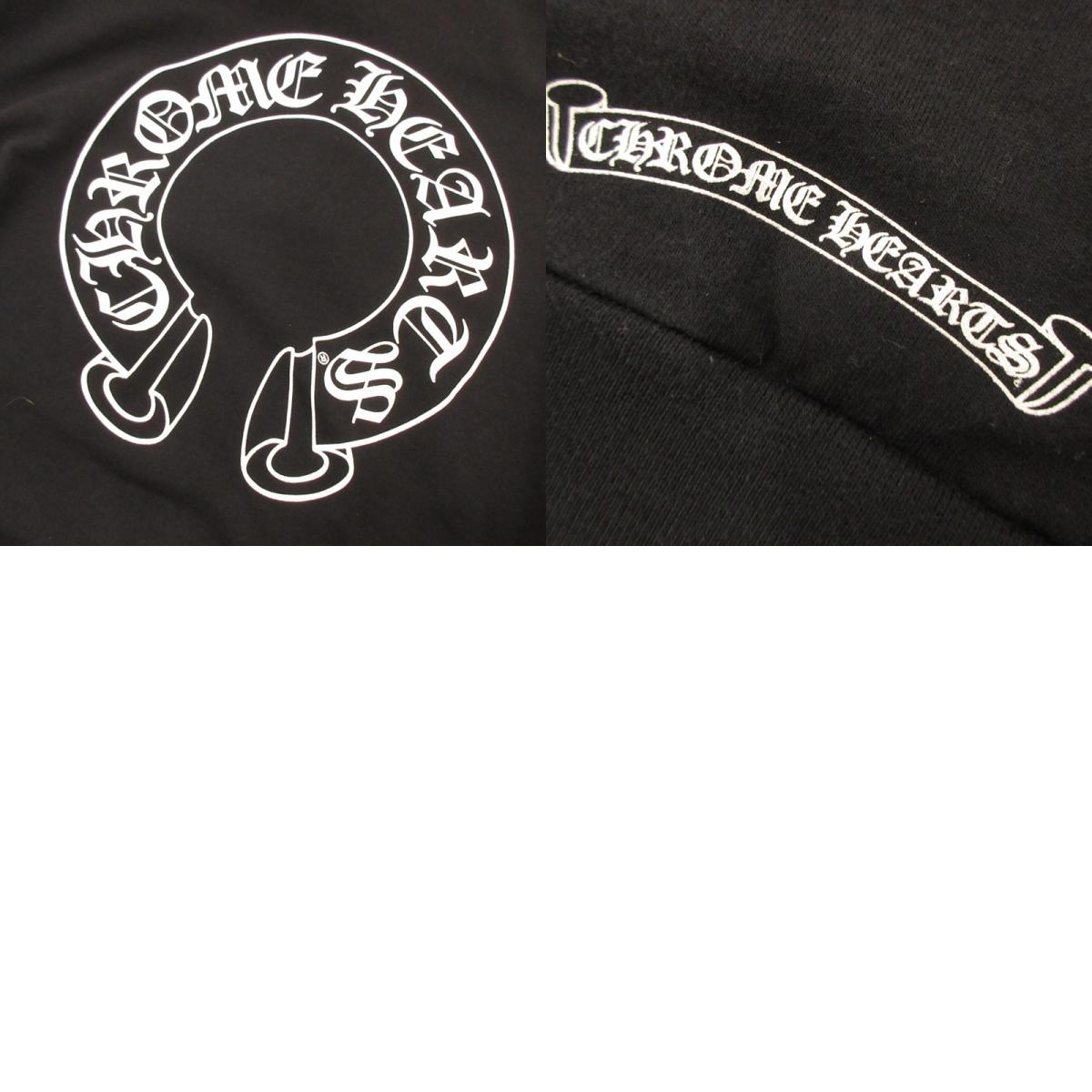 Used CHROME HEARTS | Horse Shoe Floral Pullover Hoodie, domestic genuine product, black, size: L
