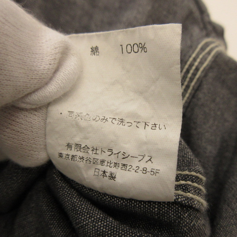 Used: STANDARD CALIFORNIA | SD Stadium Logo Patch Chambray Shirt Long-Sleeve Shirt SHOLD240 Gray Size: L
