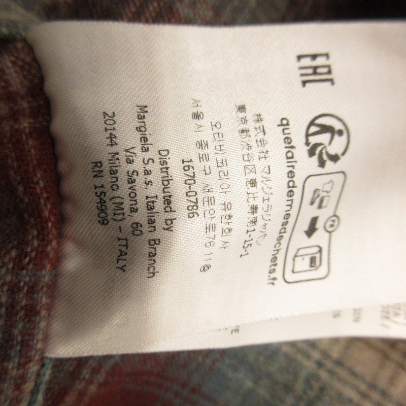 Maison Margiela | Maison Margiela Oversized Check Flannel Shirt Long Sleeve Shirt S67DT0010 Authentic Domestic Product Size: 46
