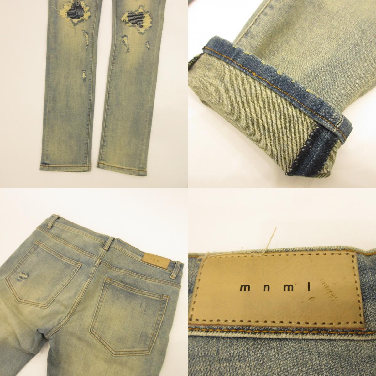 【中古】mnml | ミニマル X162 STRETCH DENIM デニムパンツ ライトブルー サイズ:34