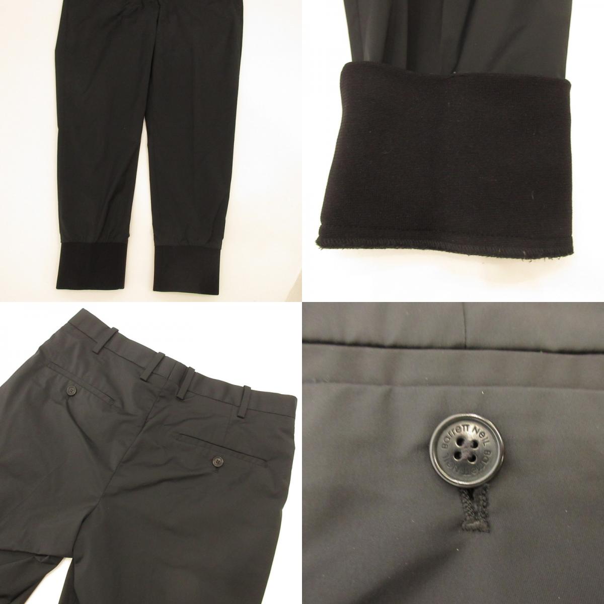 NEIL BARRETT | Neil Barrett MATT NYLON RIB CUFFS TROUSER Pants PBPA78SH-A019 Domestic Official Product Black