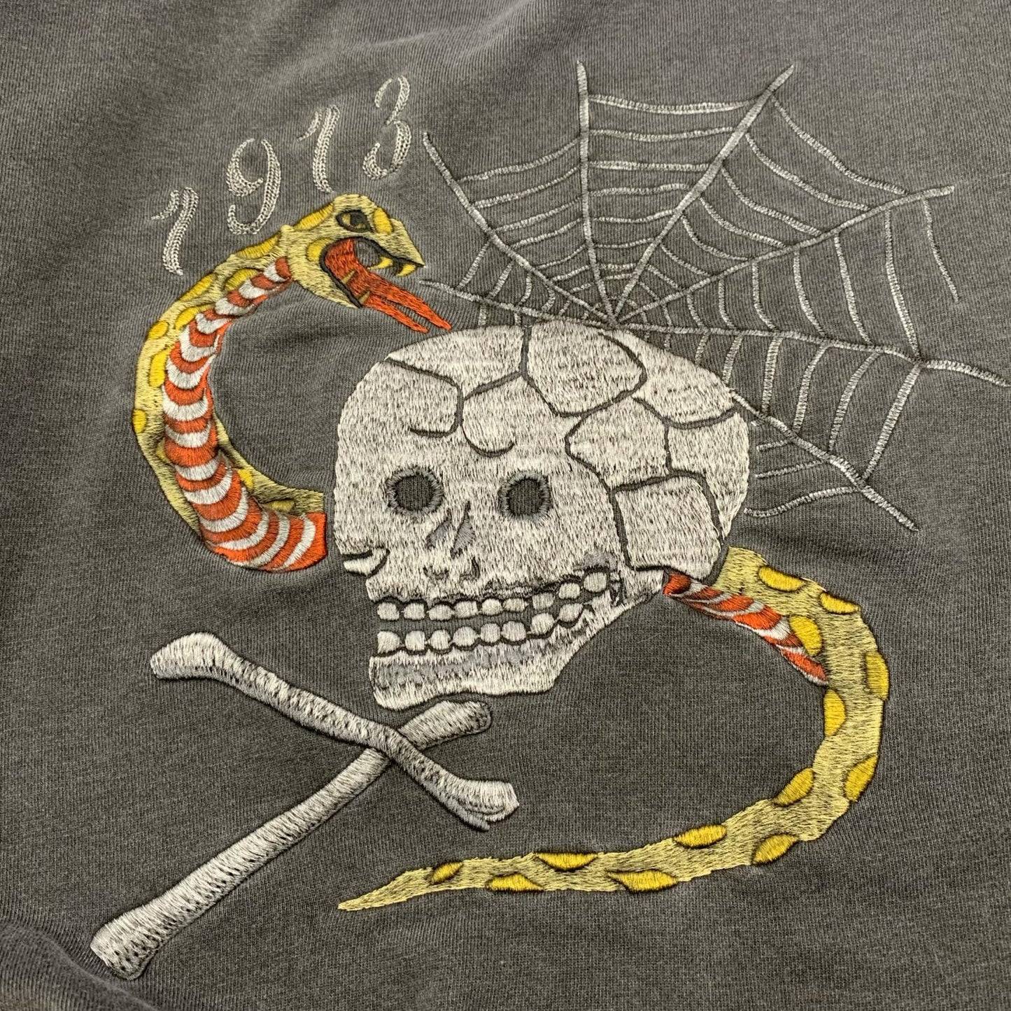 schott | ショット PIGMENT SKULL AND SNAKE CREW SWEAT スウェット 782-5232011 グレー【姫路東店】