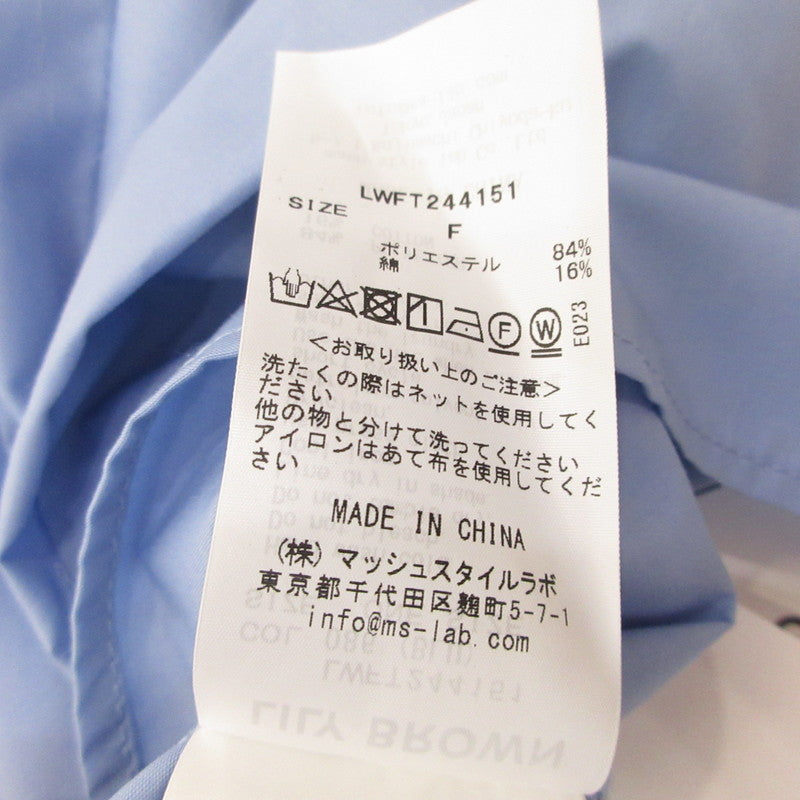 Lily Brown | リリーブラウン タイ付きクロップドシャツ 長袖シャツ LWFT244151 サイズ:F ライトブルー
