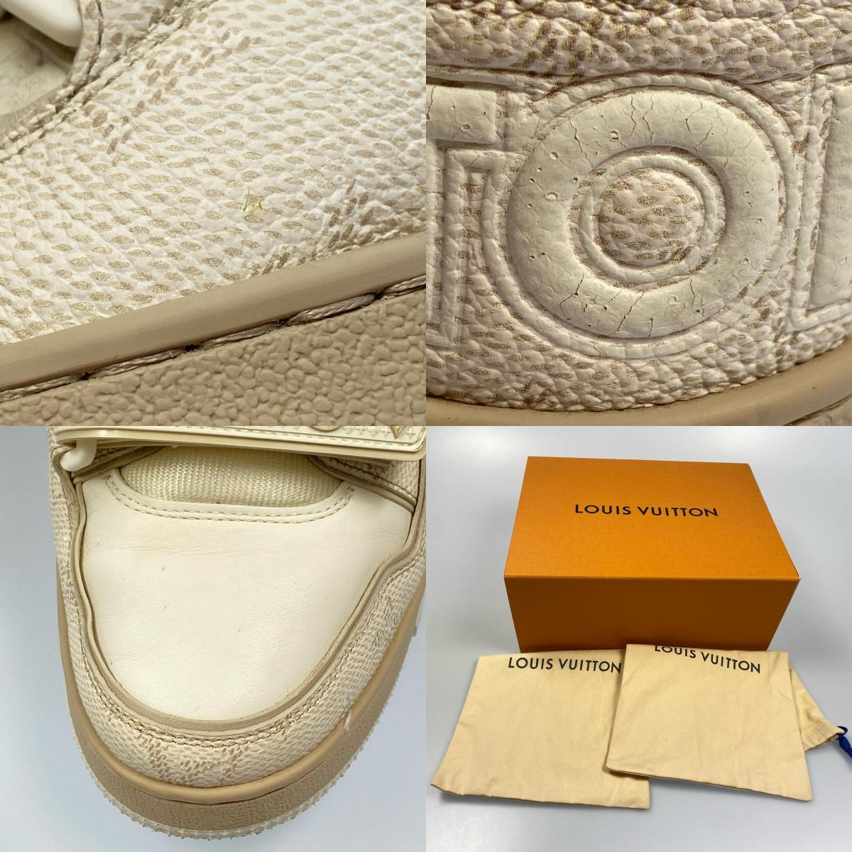 LOUIS VUITTON | ルイ・ヴィトン LVトレイナー スニーカー 1AHTUG GO0235 UK4 ベージュ【姫路東店】