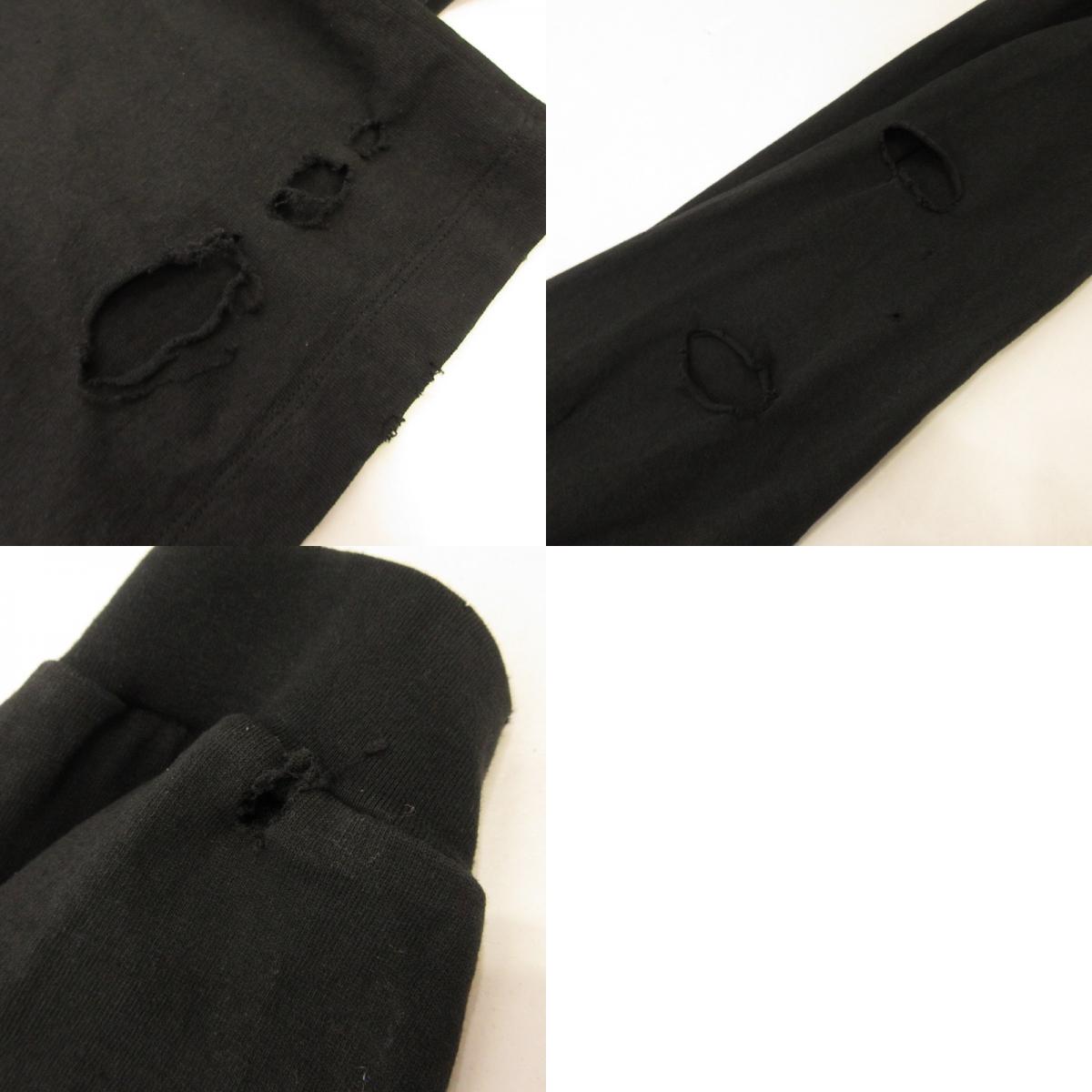 doublet | ダブレット DESTROYED LONG SLEEVE T-SHIRT 長袖Tシャツ ブラック サイズ:M
