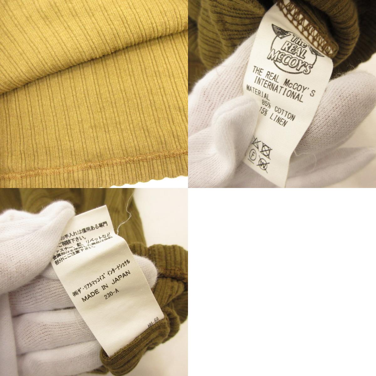 The REAL McCOY'S | ザリアルマッコイズ DOUBLE DIAMOND EYELET HENLEY UNDERSHIRT その他トップス MC23024 カーキ サイズ:38