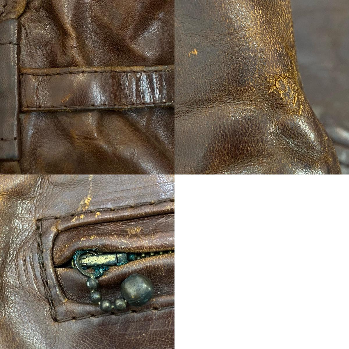 AERO LEATHER | エアロレザー Half Belt Horsehide Jacket レザー レザージャケット ブラウン サイズ:34【姫路東店】