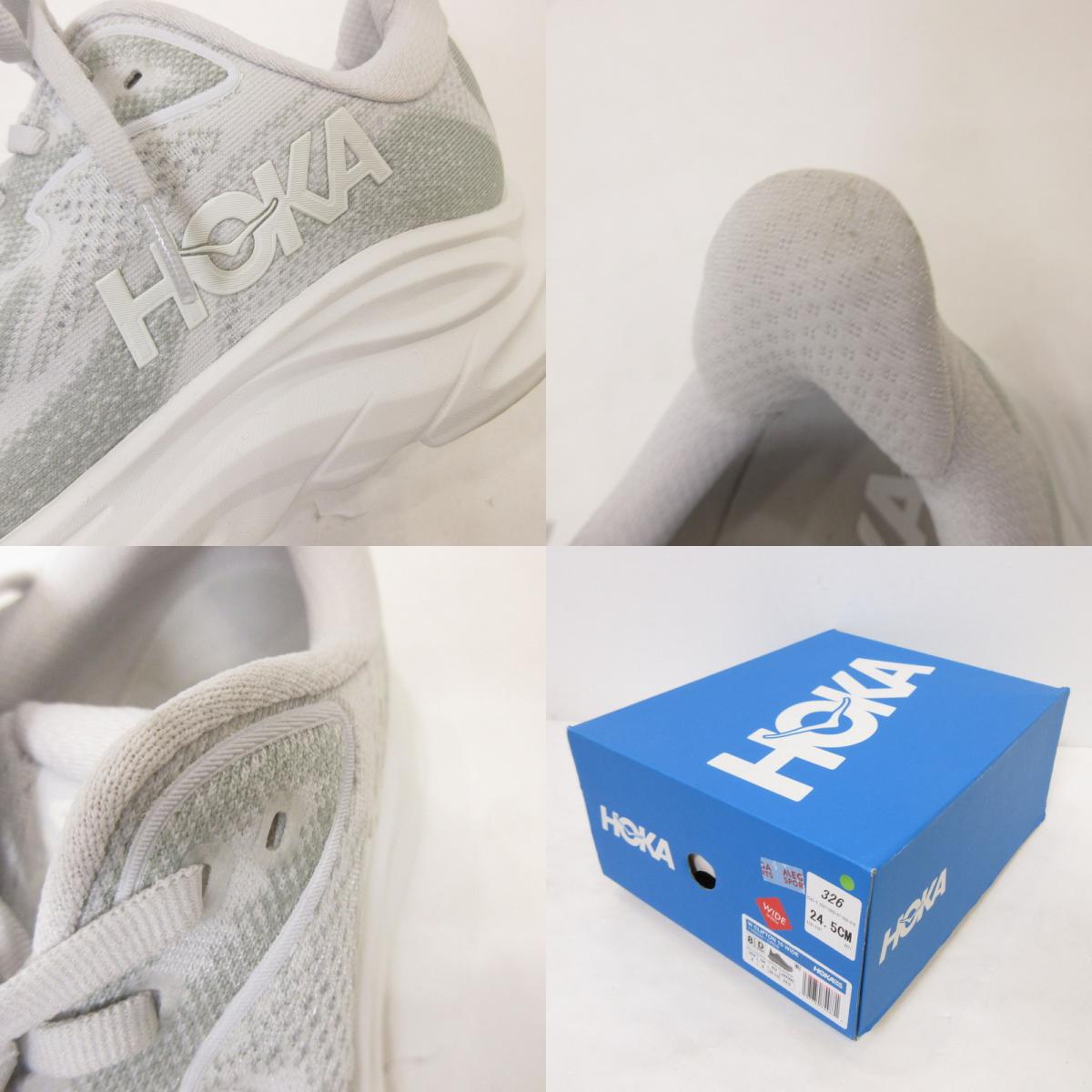 HOKA ONEONE | ホカオネオネ CLIFTON 10 WIDE スニーカー 1162050 ホワイト 24.5cm【姫路東店】