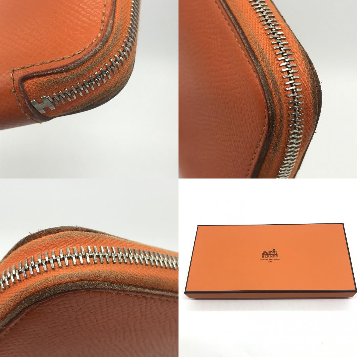HERMES | エルメス アザップロングシルクイン/ヴォーエプソン 長財布 068918CK-AB オレンジ【倉吉店】