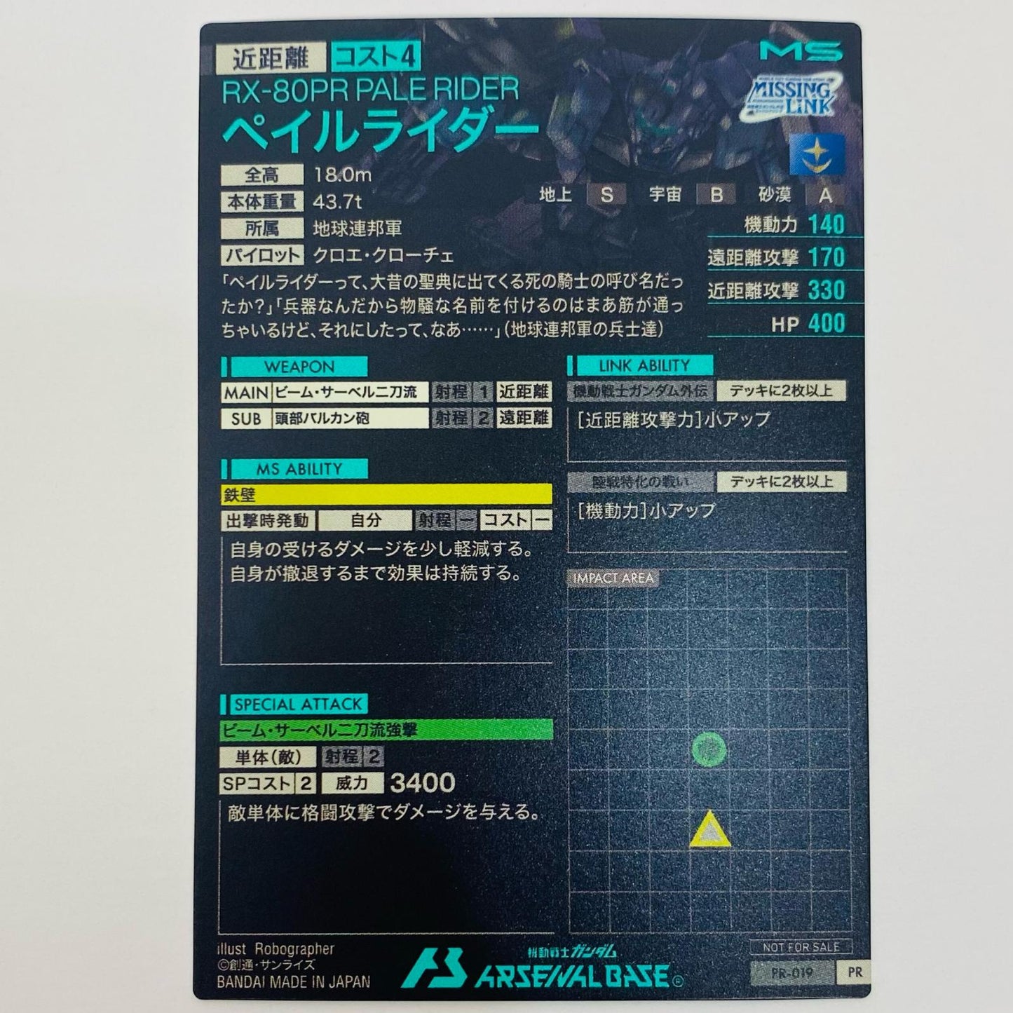 【中古】 ペイルライダー PR ゲームセンター・ゲームカード その他 トレーディングカード ペイルライダー 機動戦士ガンダム アーセナルベース【飾磨店】