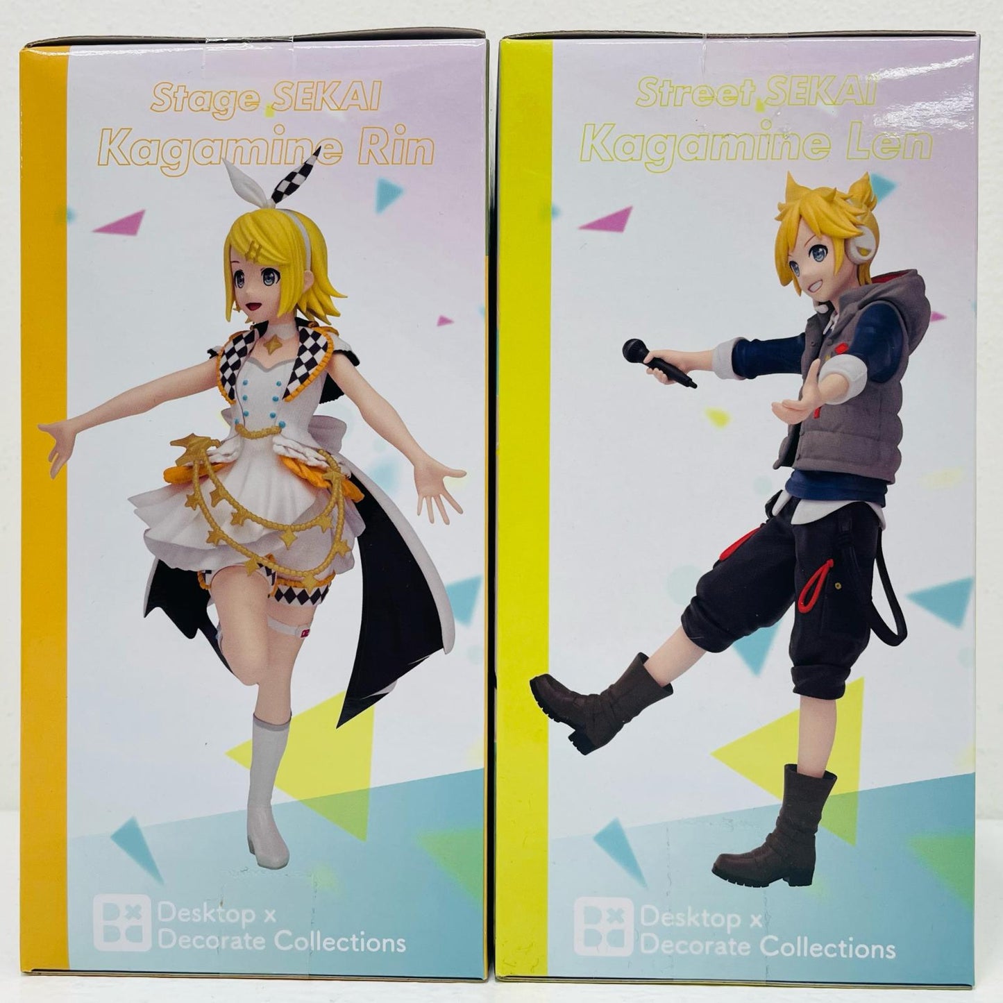 【中古】 鏡音レン&リン-Desktop×DecorateCollections「プロジェクトセカイカラフルステージ!feat.初音ミク」'【フィギュア】