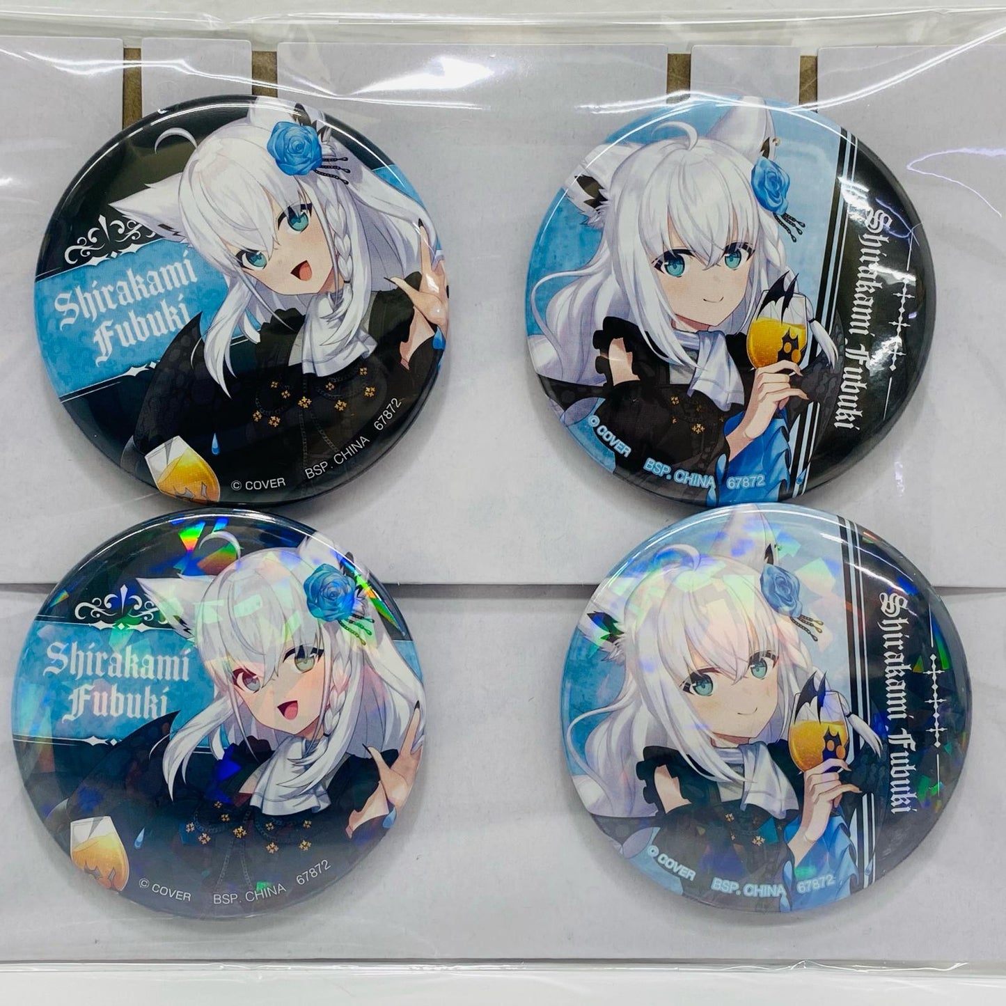 Can Badge Prize Shirakami Fubuki 2 Types Set Can Badge Set "Ichiban Kuji Hololive ~Villain Style~"