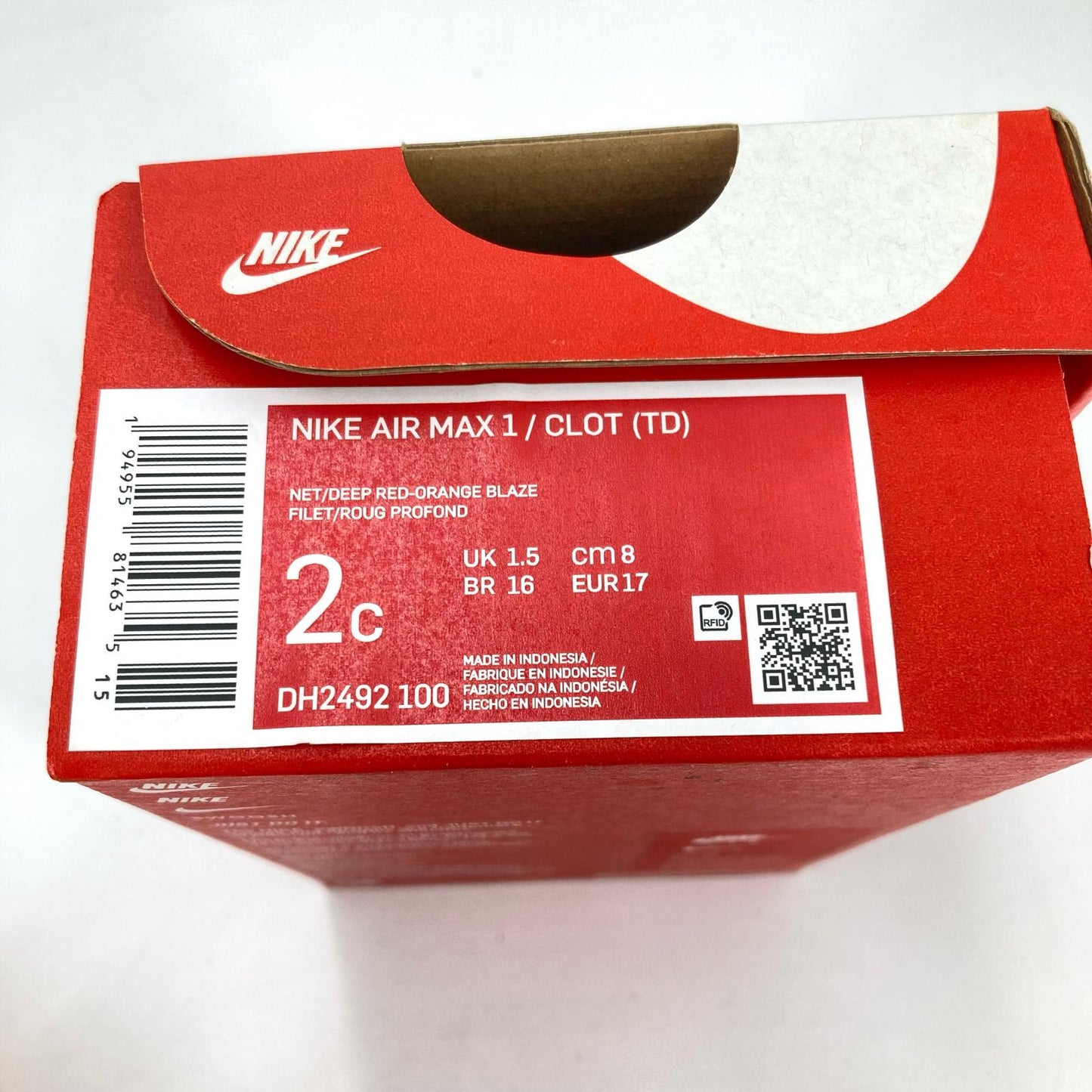 NIKE | ナイキ 8cm KISS OF DEATH CLOT × Nike TD Air Max 1 スニーカー DH2492-100 ブラウン【イオン広店】