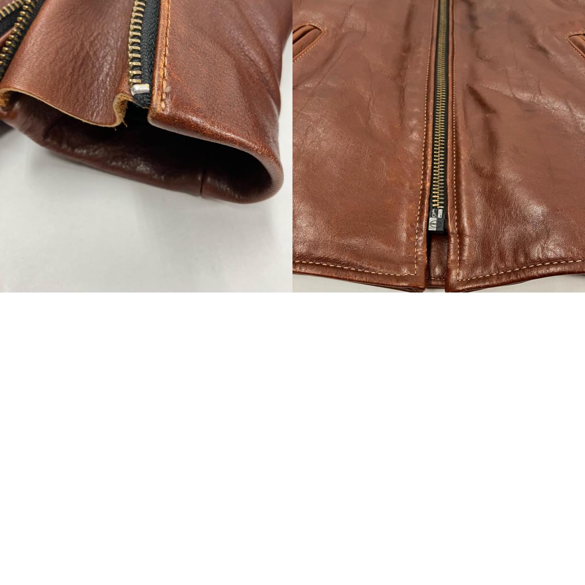 VANSON | バンソン MODEL B シングルライダース ライダースジャケット ブラウン サイズ:38【イオン広店】