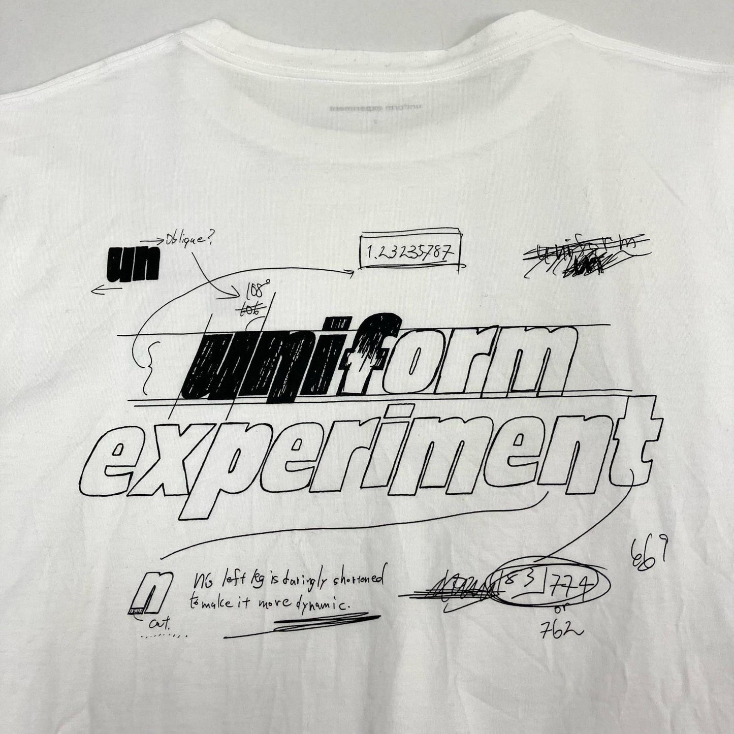 uniform experiment | ユニフォームエクスペリメント IN-PROCESS PRINT L/S TEE 長袖Tシャツ UE-252022 ホワイト サイズ:2【イオン広店】