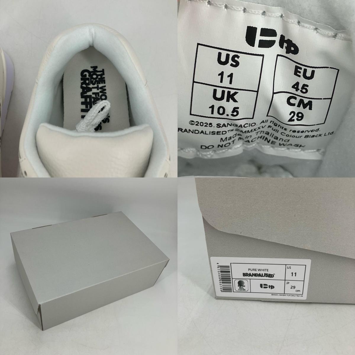 Sangacio | サンガッチョ ×BRANDALISED にゅ~ず バンクシー スニーカー ホワイト 29cm【イオン広店】