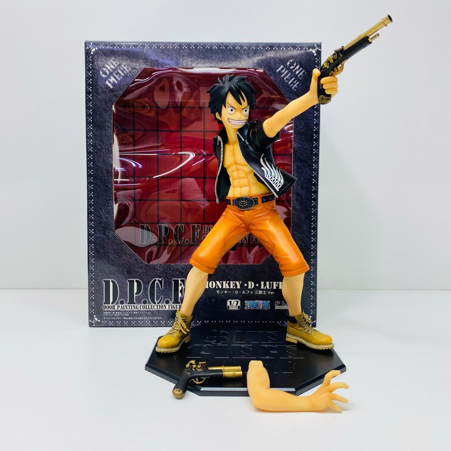 【中古】 ワンピース フィギュア モンキー・D・ルフィ 三銃士Ver. DOOR PAINTING COLLECTION 1/7塗装済み完成品 三銃士Ver.【フィギュア】【飾磨店】