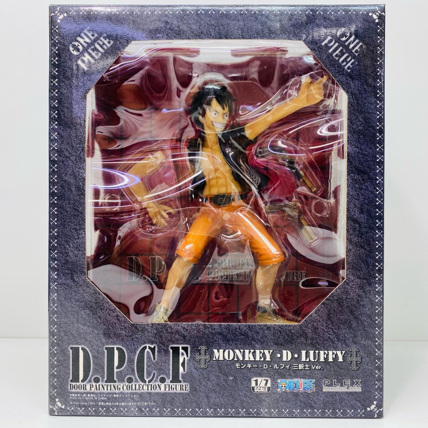 【中古】 ワンピース フィギュア モンキー・D・ルフィ 三銃士Ver. DOOR PAINTING COLLECTION 1/7塗装済み完成品 三銃士Ver.【フィギュア】【飾磨店】