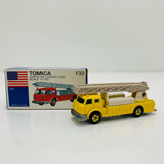 【中古】 1/143AMERICANLADDERCHIEF(イエロー/青箱/日本製)「トミカ外国車シリーズF33」