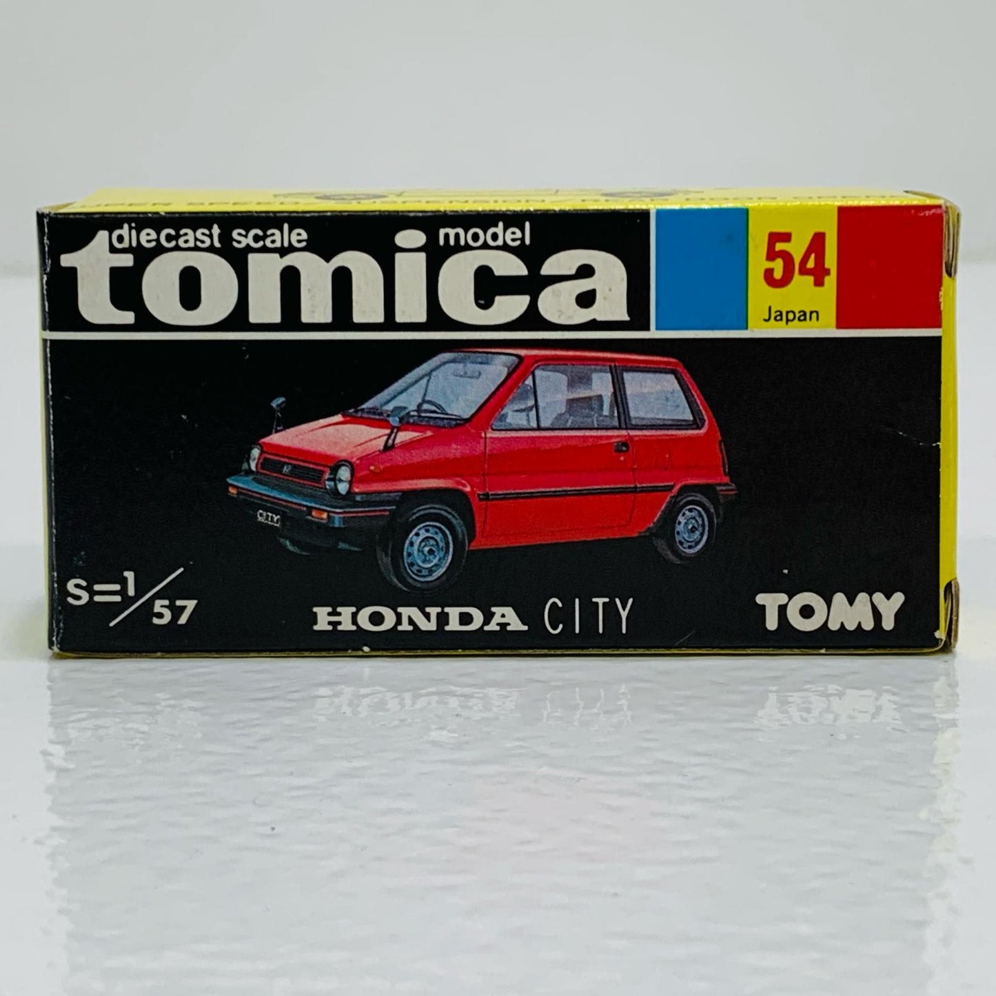 【中古】 1/57ホンダシティ(シルバー×ブラック/黒箱/日本製)「トミカNo.54」