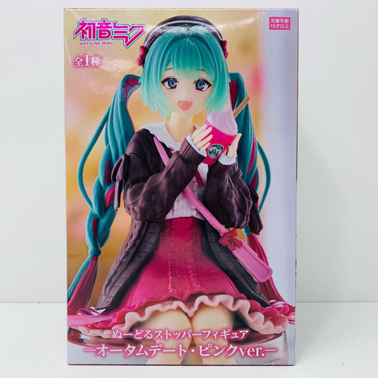 【中古】 初音ミク-オータムデート・ピンクver.-ぬーどるストッパーフィギュア「初音ミク」【フィギュア】