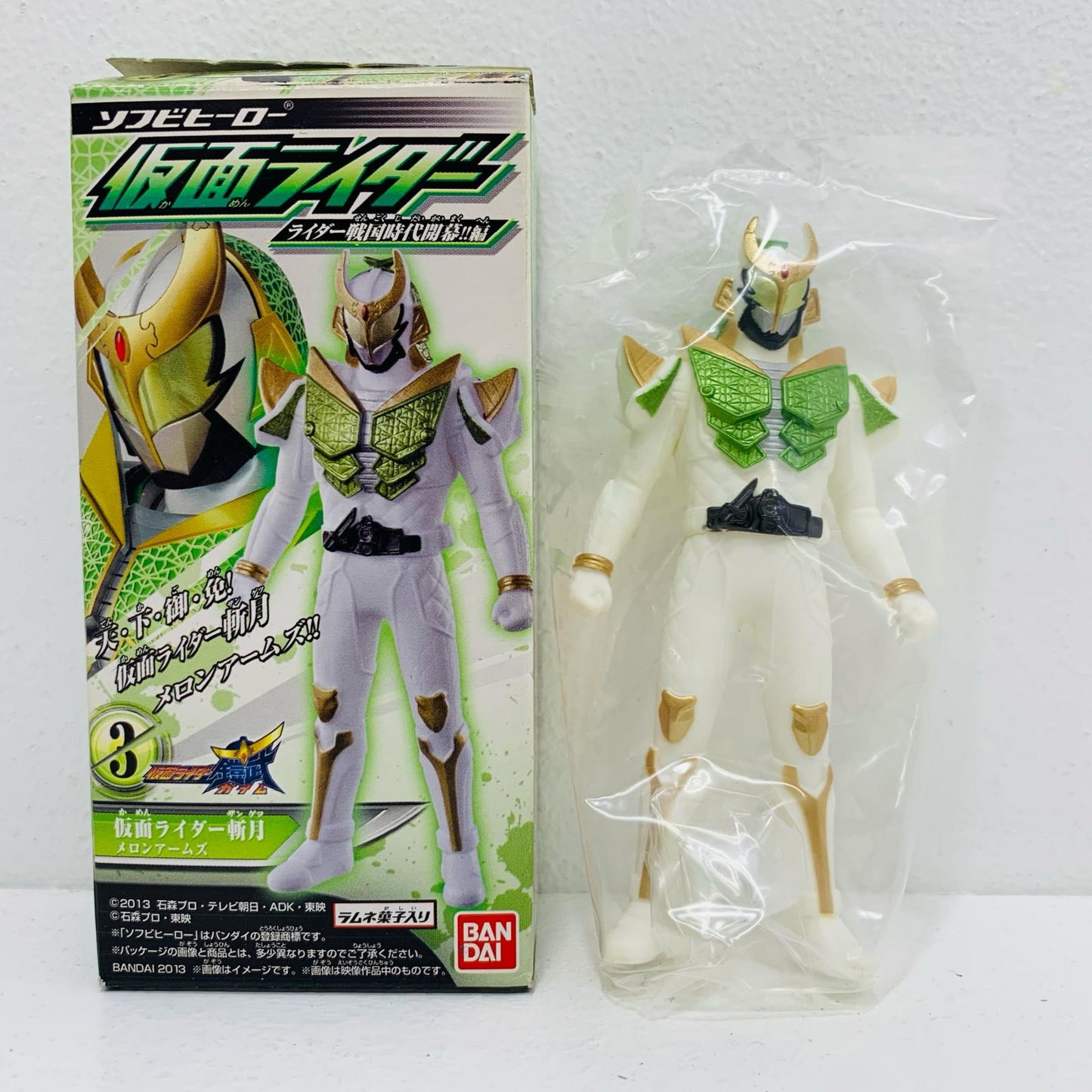 【中古】 仮面ライダー斬月メロンアームズ「ソフビヒーロー~ライダー戦国時代開幕!!編~」【フィギュア】【飾磨店】