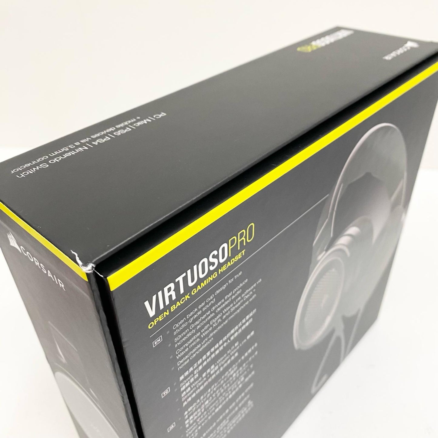 CORSAIR VIRTUOSO PRO CA-9011370-AP ゲーミングヘッドセット オープンバック 対応機種:PC/Mac/PS5/PS4/Nintendo Switch 箱・ケーブル3種・キャリングケース付属【PCでのみ動作確認済】【加古川店】