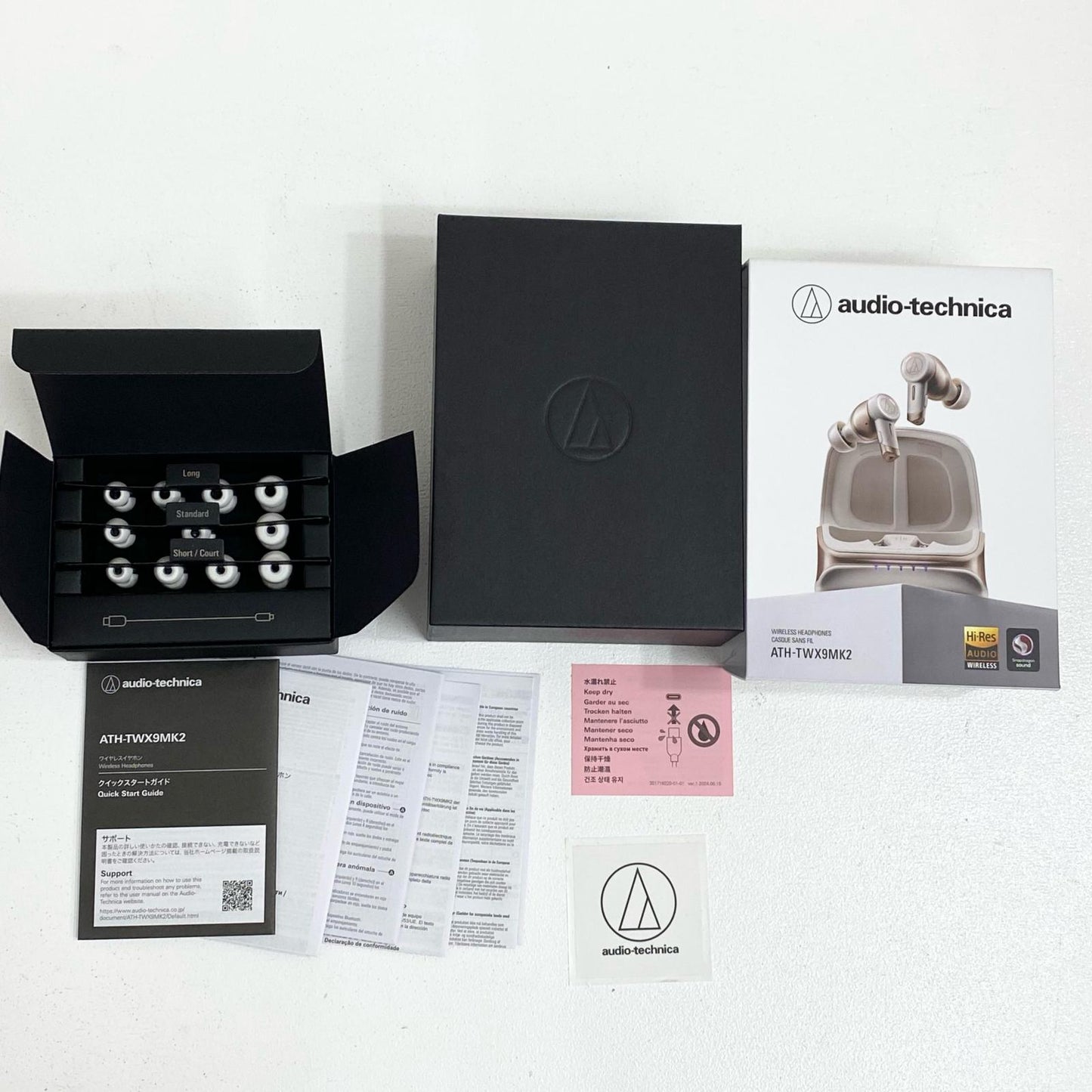 audio-technica オーディオテクニカ ATH-TWX9MK2 完全ワイヤレスイヤホン Bluetooth 防水・防塵 ノイズキャンセリング 外音取り込み 充電ケーブル・イヤーピース・マニュアル付属【加古川店】