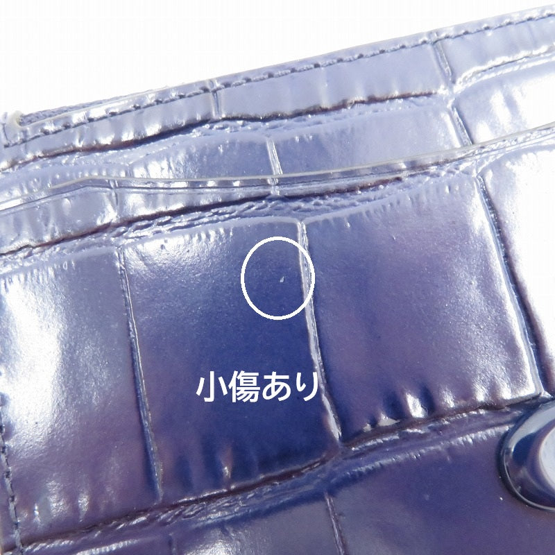 COACH | コーチ エンボスドクロコレザー ジップ カード ケース カードケース CW433 ネイビー【瀬戸大橋店】