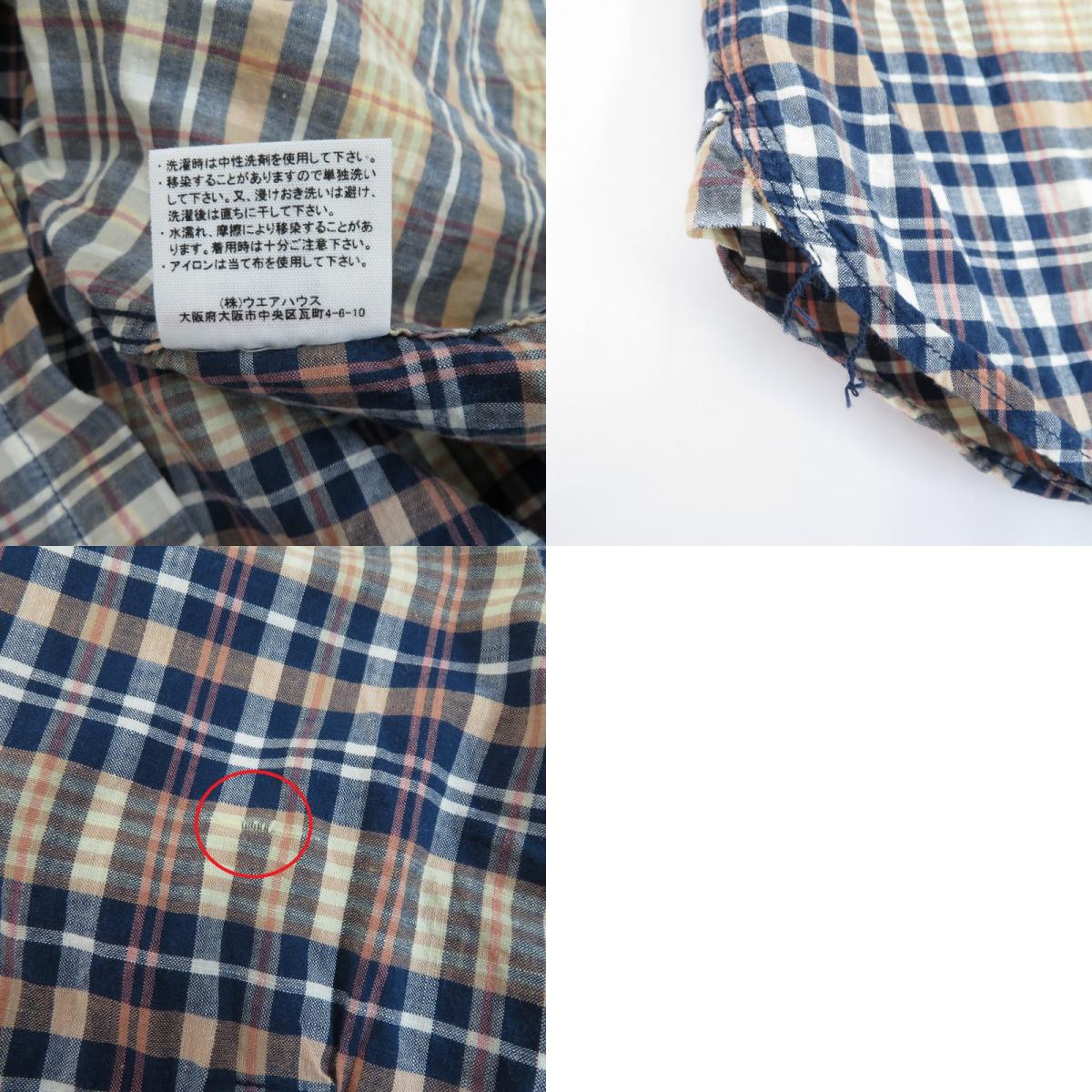 WARE HOUSE | ウェアハウス ウエアハウス King of the Madras Shirts チェック柄 長袖シャツ JG-16 マルチカラー サイズ:40【瀬戸大橋店】