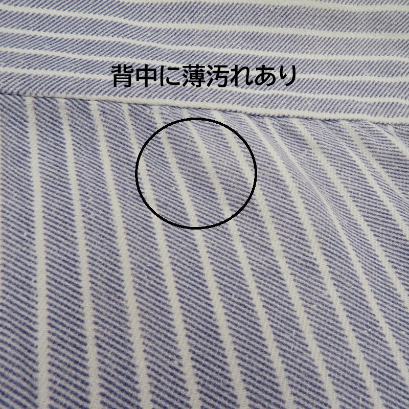 プリズナーシャツ ストライプ柄 長袖シャツ ブルー サイズ:不明【瀬戸大橋店】