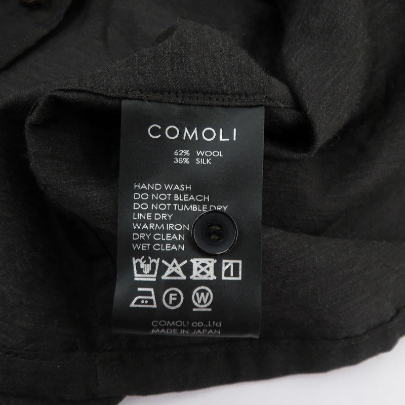 COMOLI | コモリ オープンカラーシャツ 半袖シャツ D01-02012 ブラック サイズ:1【瀬戸大橋店】