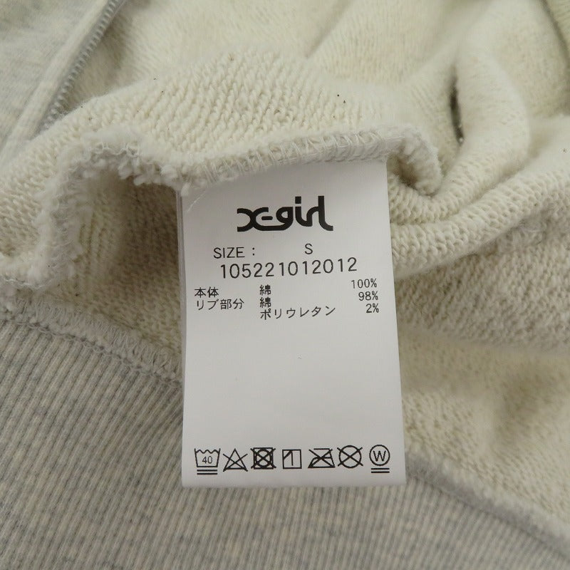 【中古】X-girl | エックスガール COMPACT ZIP UP HOODIE パーカー 105221012012 グレー サイズ:S【瀬戸大橋店】