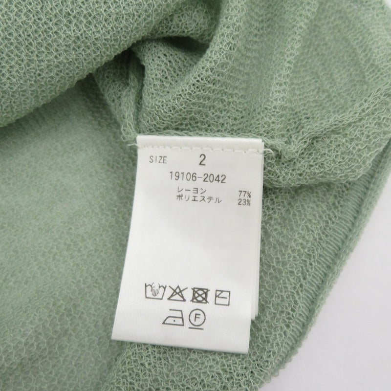 CLANE | クラネ SHEER ROLLED EDGE KNIT CARDIGAN カーディガン 19106-2042 グリーン サイズ:2【瀬戸大橋店】