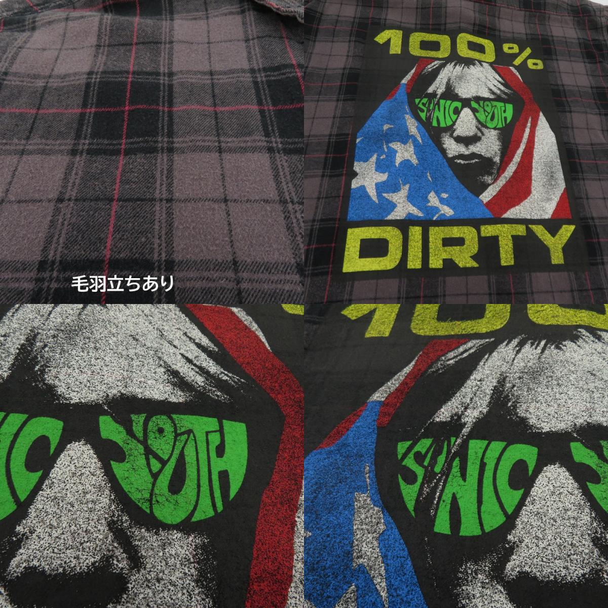 HYSTERIC GLAMOUR | ヒステリックグラマー SONIC YOUTH/100% DIRTY ビエラチェックシャツ 長袖シャツ 02233AH09 グレー サイズ:XL【瀬戸大橋店】