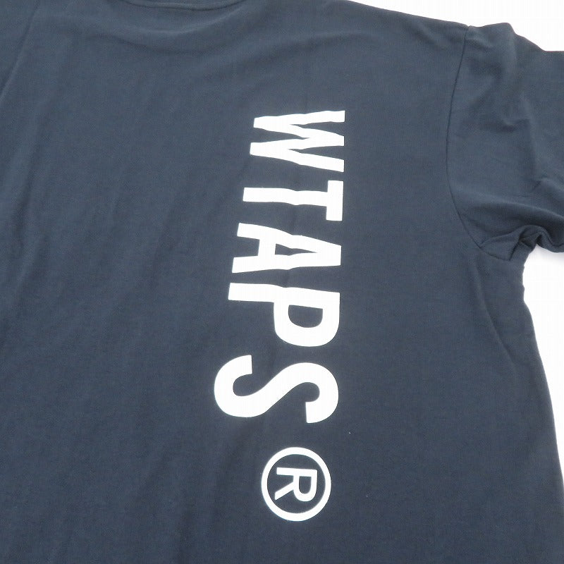 W)TAPS | ダブルタップス SIGN/SS/COTTON 半袖Tシャツ 261ATDT-STM08S ネイビー サイズ:3【瀬戸大橋店】