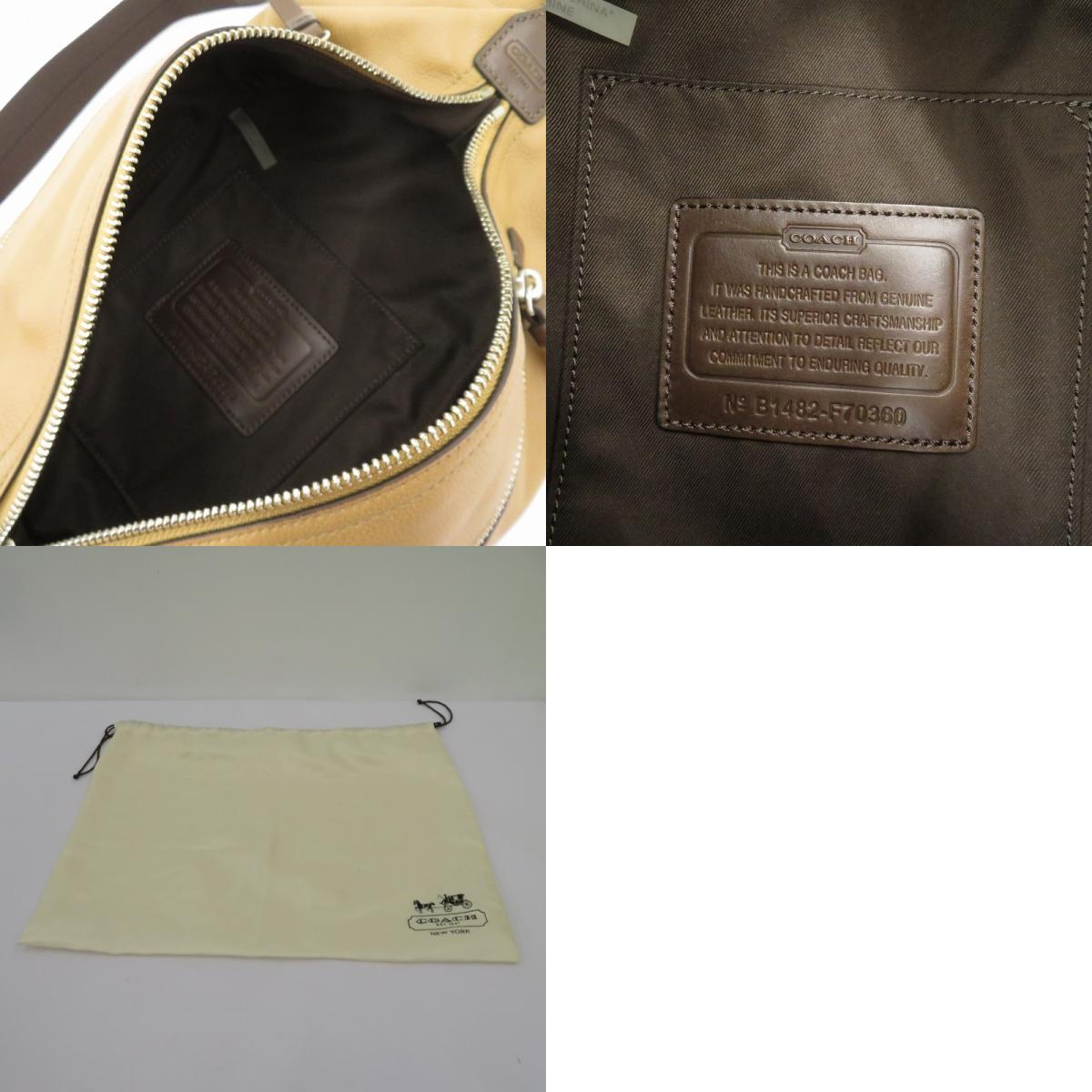 COACH | コーチ トンプソン レザー スリングバッグ ボディバッグ B1482-F70360 ベージュ【瀬戸大橋店】