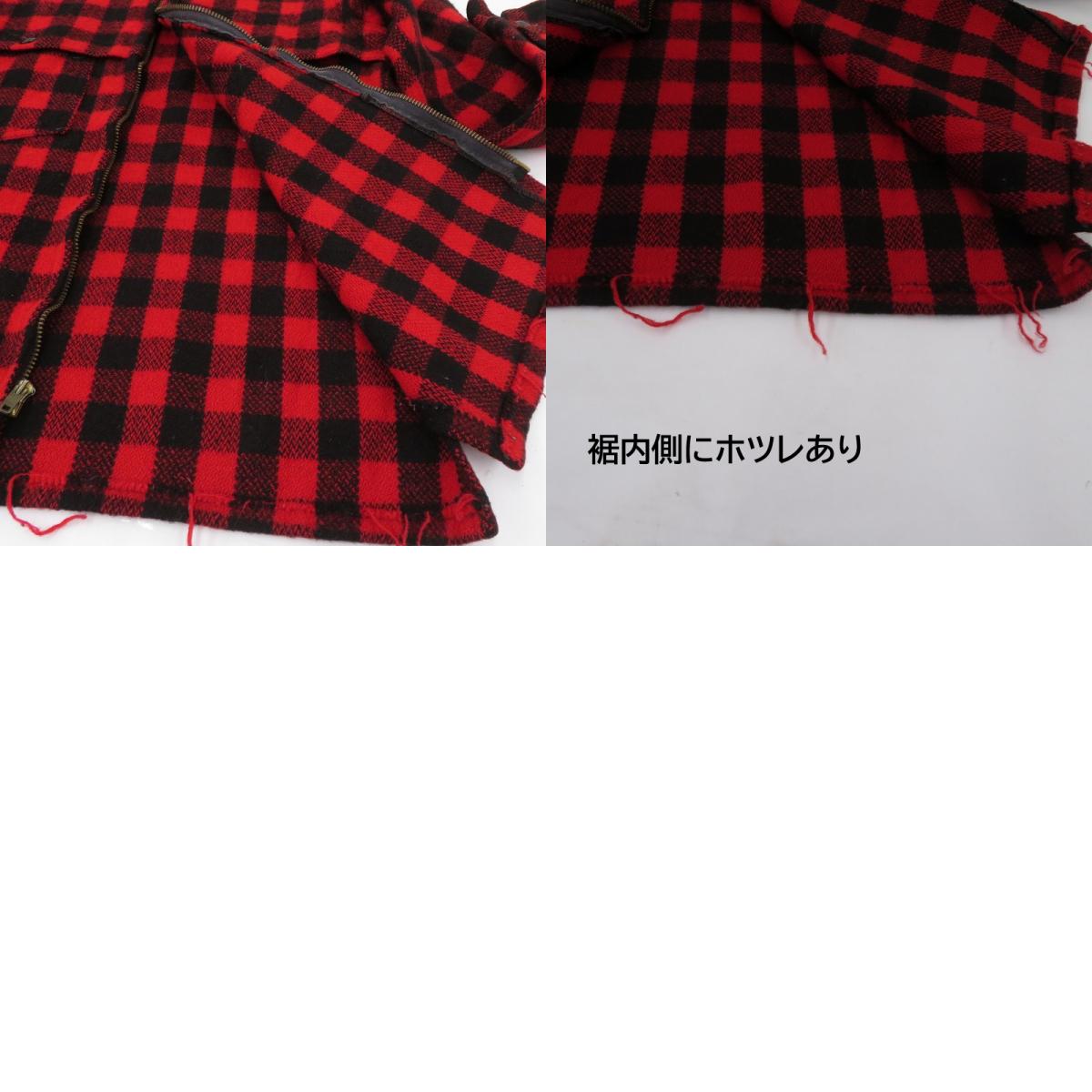 OHNSON WOOLEN MILLS マッキーノジャケット チェック柄 その他アウター サイズ:14 レッド【瀬戸大橋店】