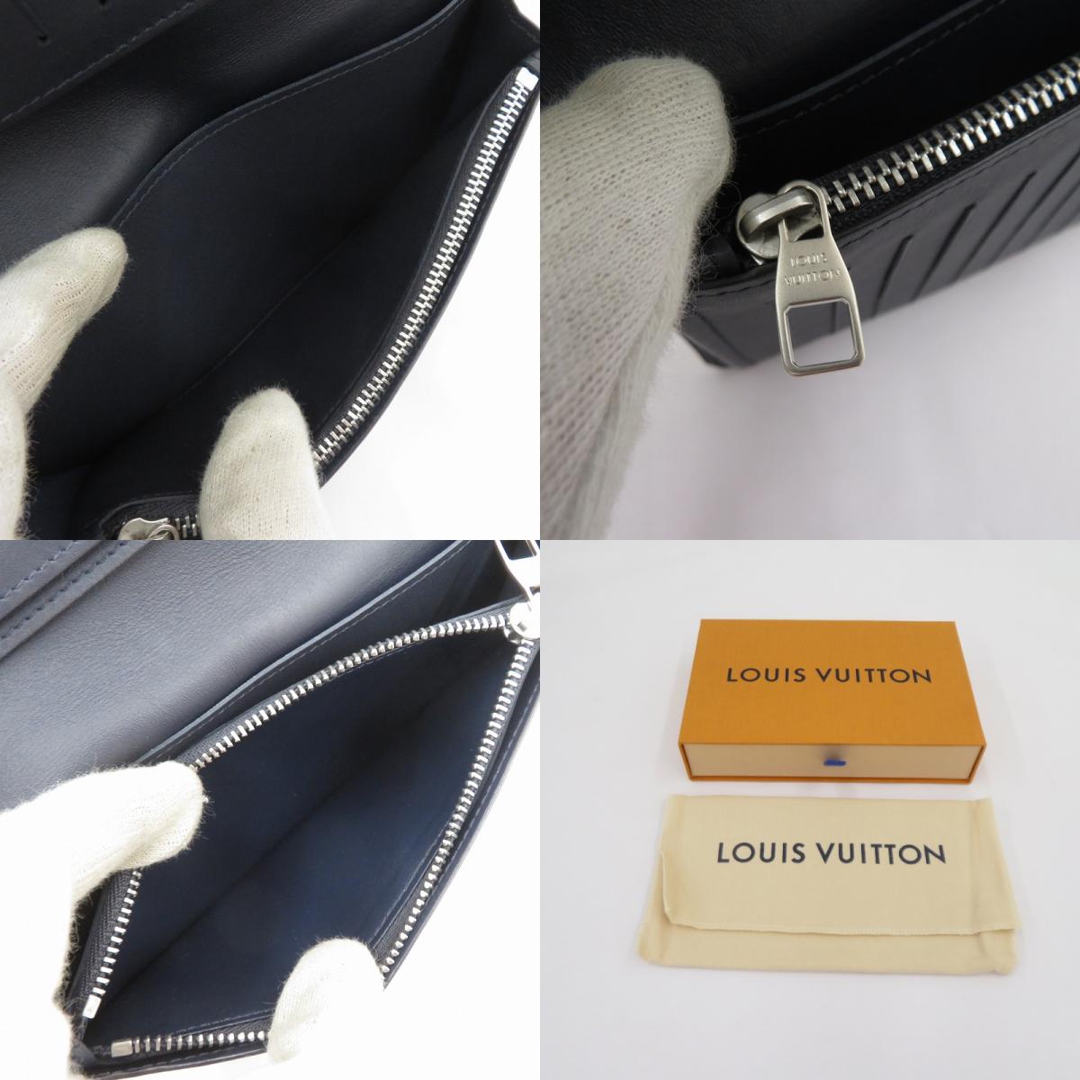 LOUIS VUITTON | ルイ・ヴィトン ダミエコースト ポルトフォイユ・ブラザ 長財布 N63506 ネイビー × ホワイト【瀬戸大橋店】