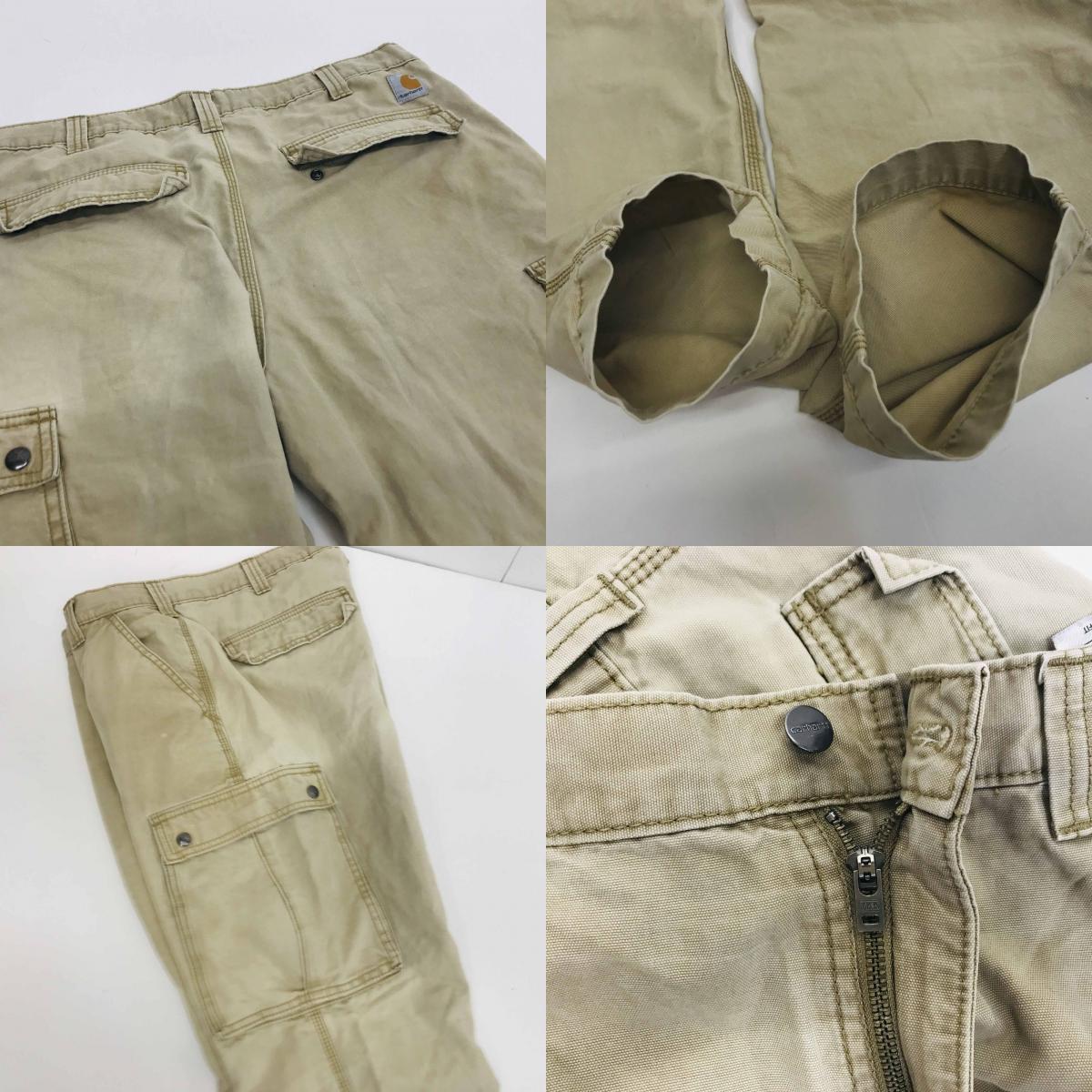 【中古】Carhartt | カーハート その他ボトムス カーハート RELAXED FIT ダックカーゴパンツ 100272-253 35×30 ライトベージュ ベージュ【加古川物流】