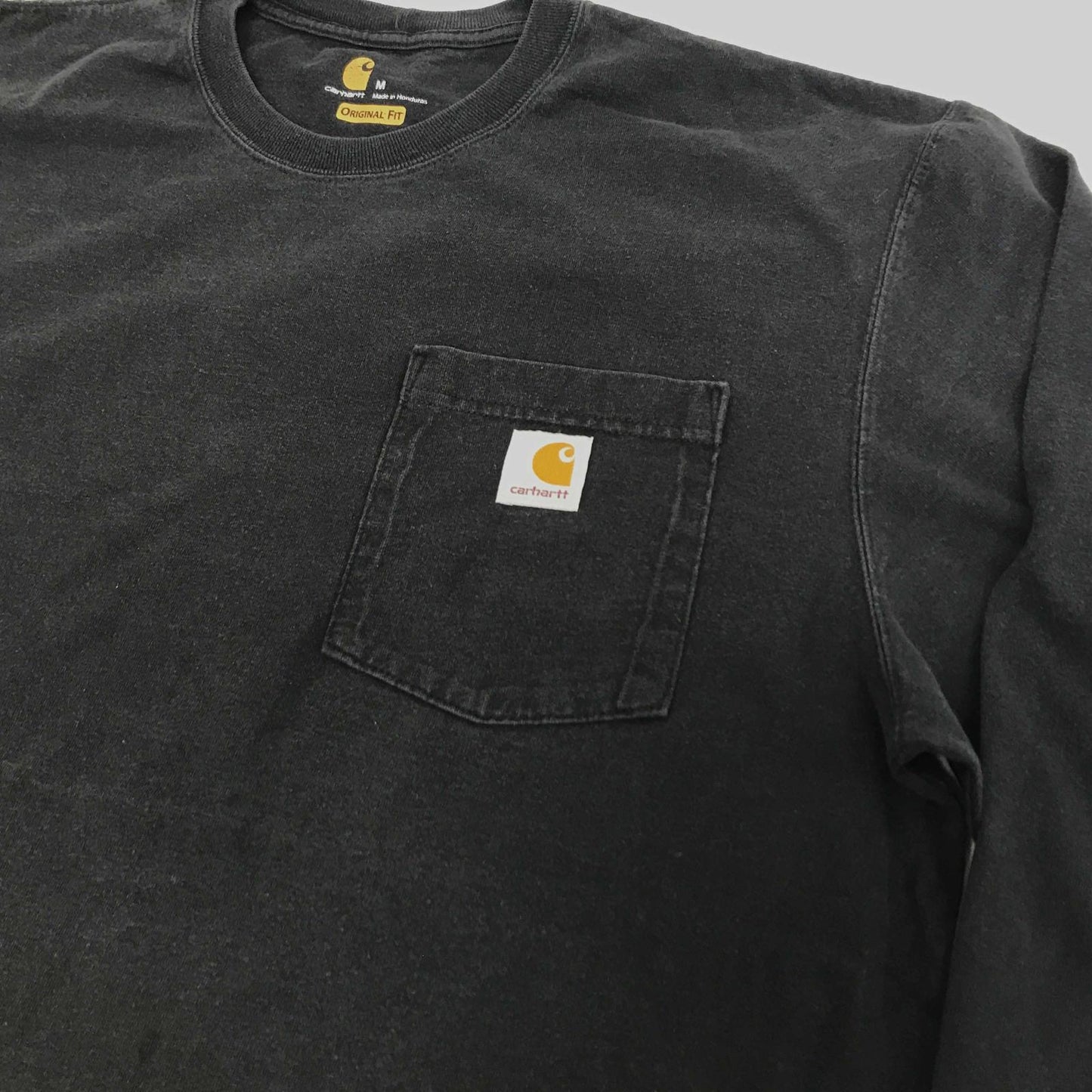 【中古】Carhartt | カーハート 半袖Tシャツ カーハート ORIGINAL FIT ワンポイントロゴ ポケットTシャツ ポケT ブラック M 長袖 ブラック サイズ:M【加古川物流】