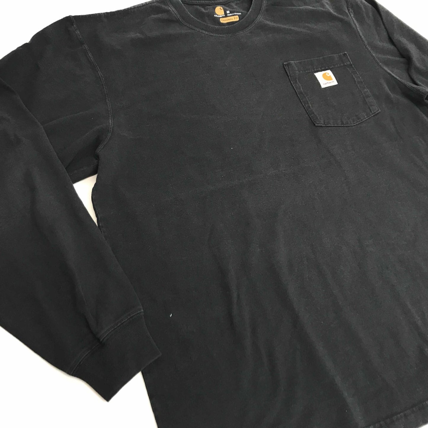 【中古】Carhartt | カーハート 半袖Tシャツ カーハート ORIGINAL FIT ワンポイントロゴ ポケットTシャツ ポケT ブラック M 長袖 ブラック サイズ:M【加古川物流】