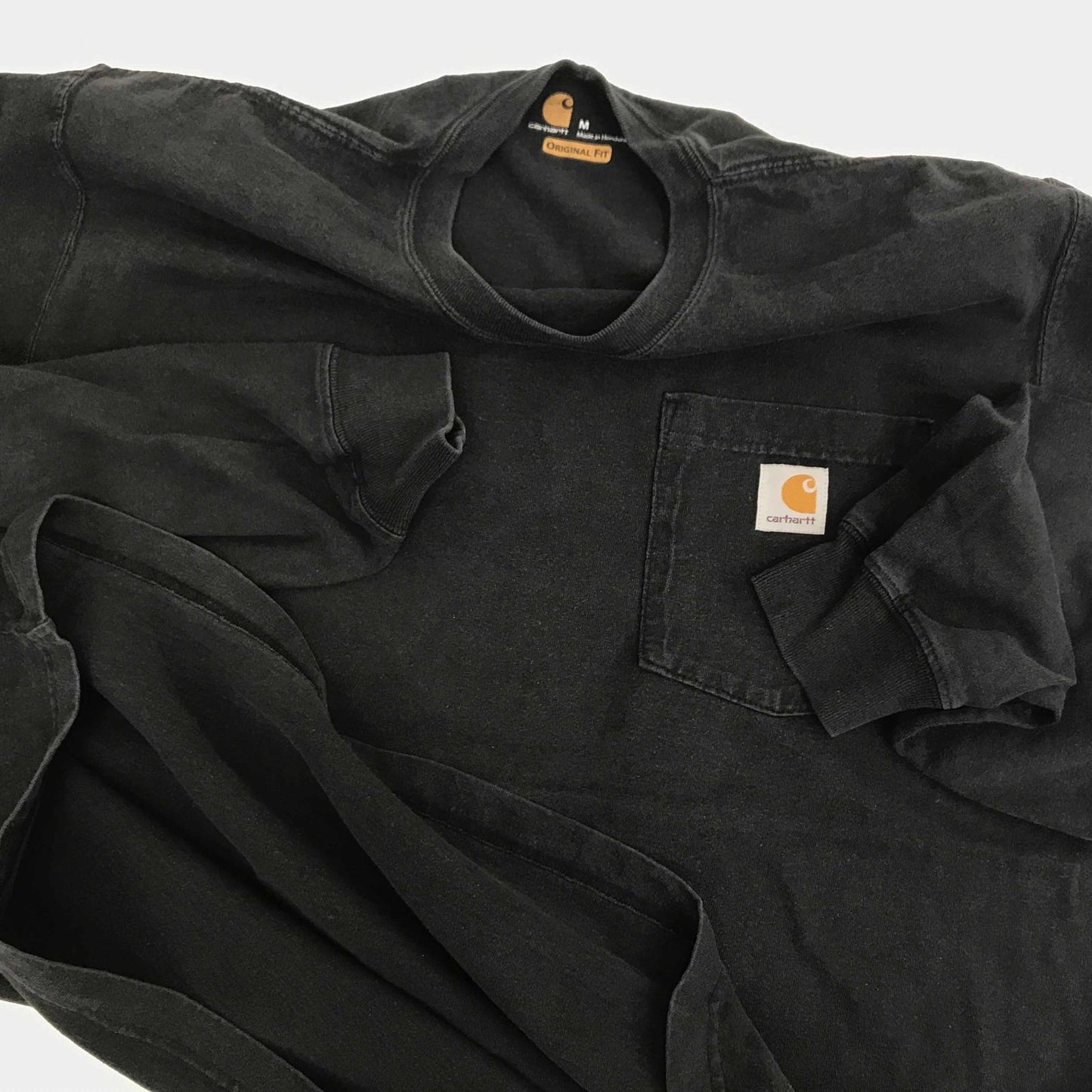 【中古】Carhartt | カーハート 半袖Tシャツ カーハート ORIGINAL FIT ワンポイントロゴ ポケットTシャツ ポケT ブラック M 長袖 ブラック サイズ:M【加古川物流】