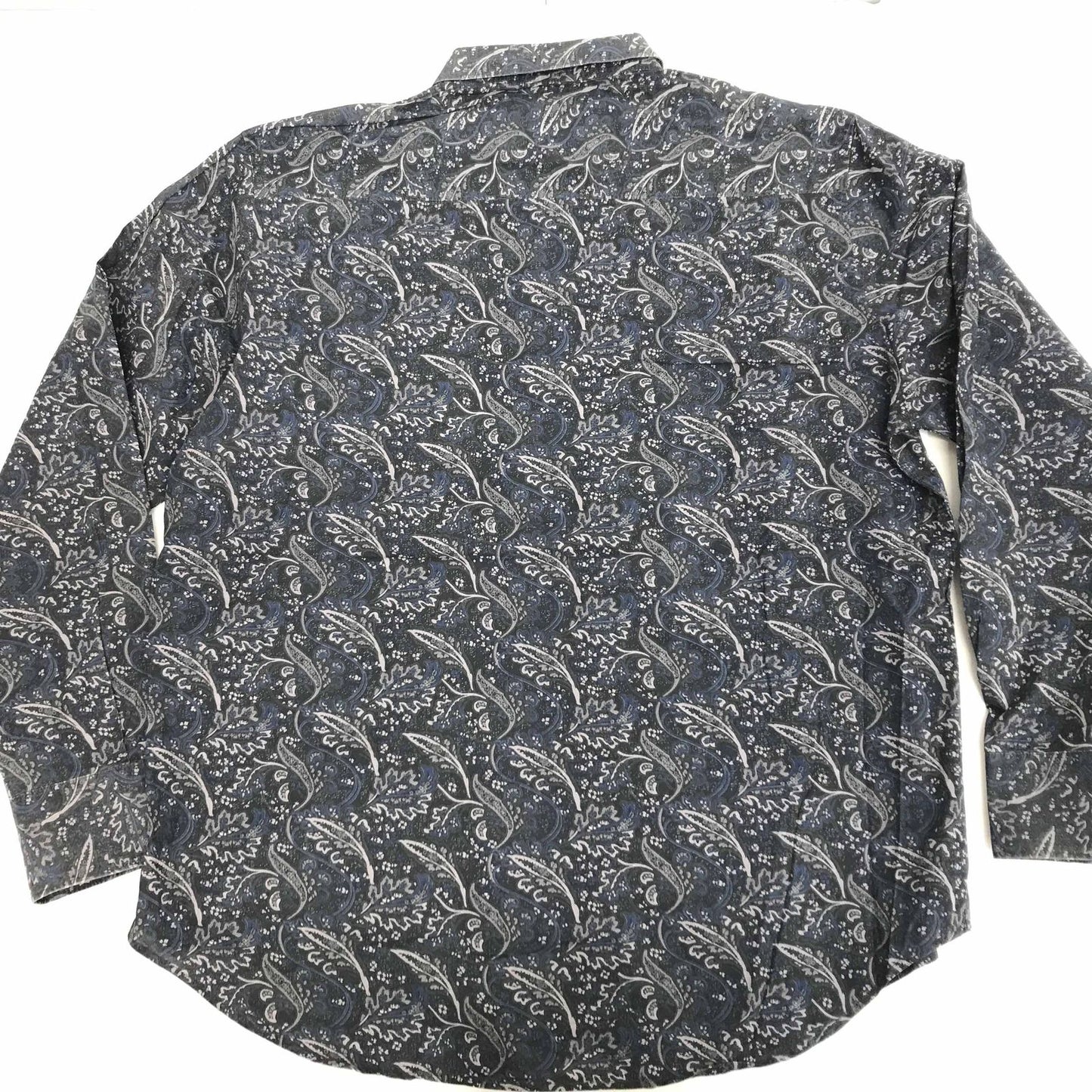 【中古】PERRY ELLIS | ペリーエリス 長袖シャツ ペリーエリス 90~ 00年代 総柄シャツ コットンシャツ ブラック・グレーパープル・ブルー系 XXL 長袖 -3 グレー サイズ:XL【加古川物流】
